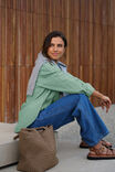 Peta Oversized Shirt, KELLY GREEN WHITE STRIPE - alternate image 4