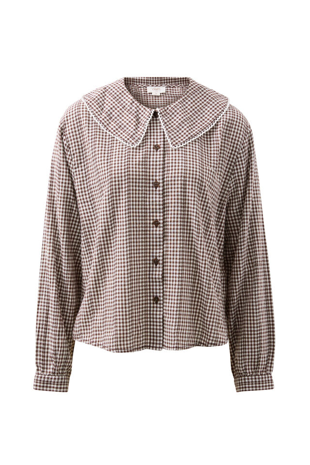 Alice Collared Top, CHOC GINGHAM