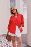 Peta Oversized Shirt, HERITAGE RED - example image 5