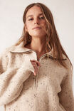 Slouchy Zip Knit, CREAM NEP - alternate image 5