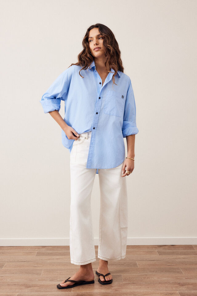 Peta Oversized Shirt, SKY BLUE