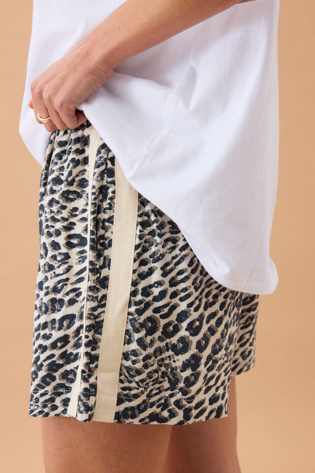 Mila Short, LEOPARD LINEN BLEND
