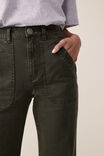Patch Pocket Flare Jean, WASHED MILITARY GREEN IN RESCUE COTTON - alternate image 5