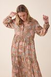 Tiered Shirt Dress In Lenzing Viscose, MACAROON ORNATE FLORAL - alternate image 4