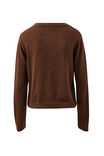 Nelly Long Sleeve Knit Cardi, CHOCOLATE - alternate image 3