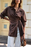 Elodie Wrap Shirt, BRUNETTE BROWN - alternate image 5
