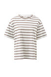 Stevie Slouchy Tee, VANILLA/CHOC FINE STRIPE - alternate image 2