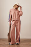 Sasha Sporty Slouchy Crew, PINK CLAY WASHED NAVY SIDE STRIPE - alternate image 4