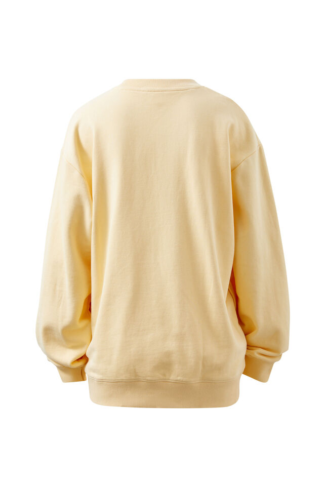Isla Oversized Slouchy Crew, SUNNY YELLOW HERITAGE LOGO