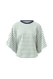 Lucy Relaxed Sleeve Tee, BASIL/WHITE STRIPE - example image 2