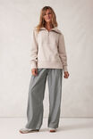 Isabella Half Zip Sweat, ALMOND - alternate image 5