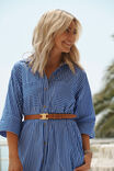 Jacqui Felgate Classic Shirt Dress, CLASSIC BLUE PRINTED STRIPE ORGANIC COTTON - alternate image 4