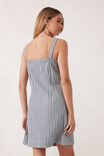 Strappy Button Mini Shift Dress, LAGOON BLUE STRIPE - alternate image 3