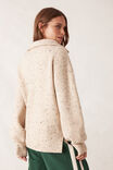 Slouchy Zip Knit, CREAM NEP - alternate image 3