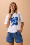 Stevie Slouchy Tee, WHITE/PALM SCARF PRINT - alternate image 6