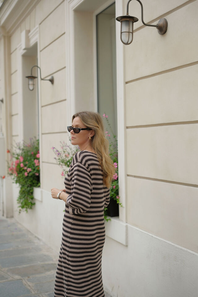 Summer Slouchy Knit Dress, STRING/PHANTOM STRIPE