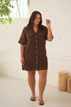 Bonnie Relaxed Shirt Dress, CHOCOLATE - example image 7