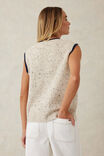 Contrast Knit Vest, ECRU/NEW NAVY - alternate image 5