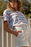 Stevie Slouchy Tee, SKY BLUE FLAME STRIPE - alternate image 1