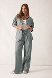 Peta Oversized Shirt, GREEN WHITE NARROW STRIPE - alternate image 4