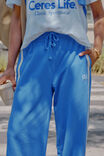 Gigi Wide Leg Terry Trackpant, MARINE BLUE SIDE STRIPE - example image 6
