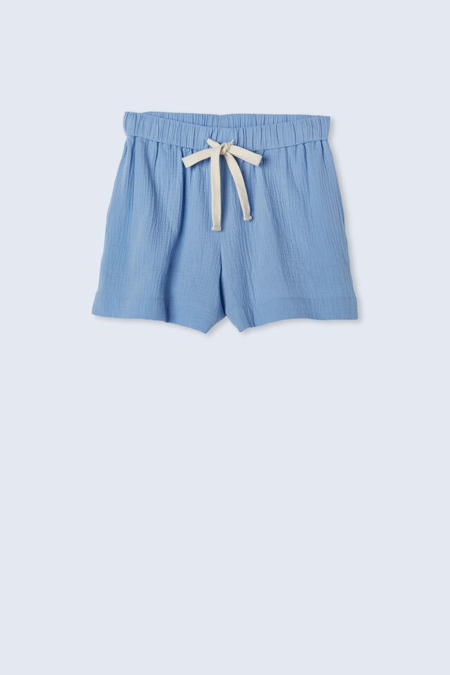Relaxed Short In Rescue Fabric, SEA BLUE