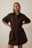 Sara Mini Shirt Dress, CHOCOLATE - alternate image 5