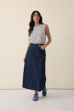 A-Line Denim Maxi Skirt, MIDNIGHT - alternate image 7