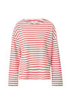 Slouchy Long Sleeve Boat Neck Tee, HERITAGE RED STRIPE - alternate image 2