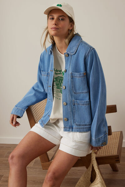 Hannah Denim Jacket, VINTAGE BLUE