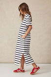 Midi Terry Dress, WHITE NEW NAVY STRIPE - alternate image 5