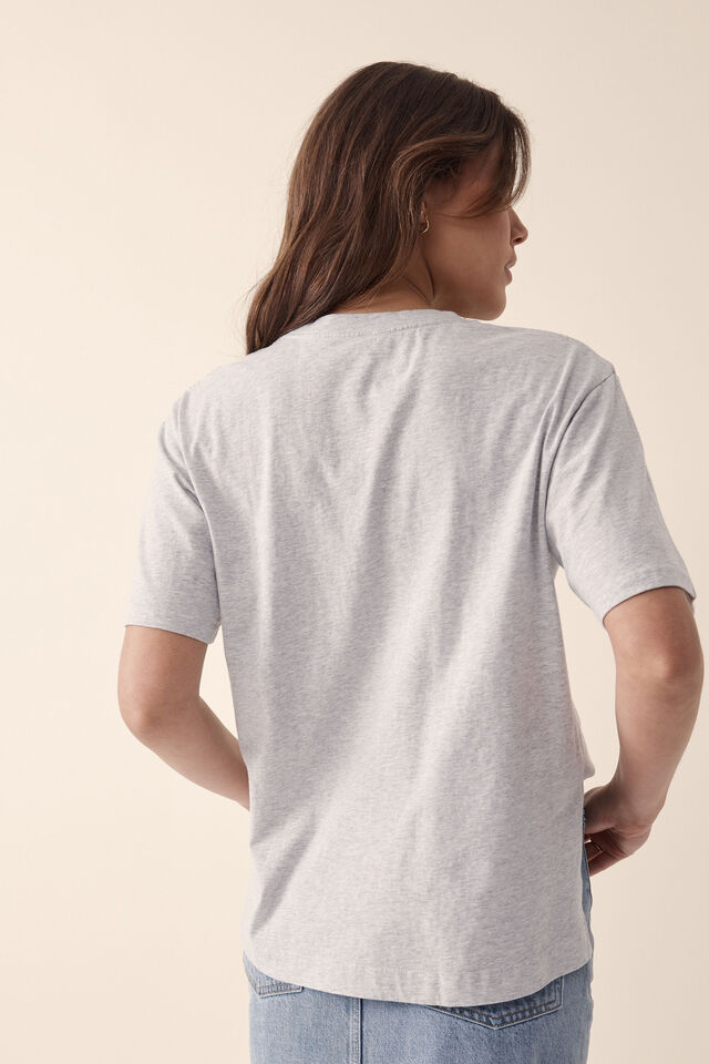 Slouchy Split Hem Tee, CLOUD MARLE/CERES LEAD