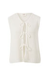 Mesh Knit Tie Tank, WHITE - alternate image 2