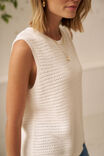 Maddy Mesh Knit Tank, MILK - example image 5
