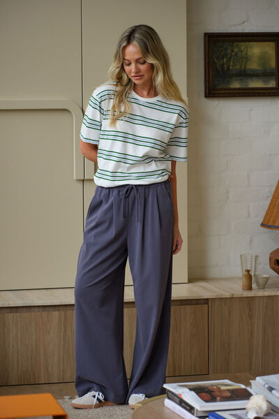 Drawstring Suiting Pant, FOG BLUE