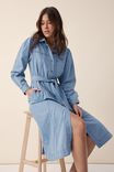 Long Sleeve Denim Midi Dress, VINTAGE BLUE WASH - alternate image 1
