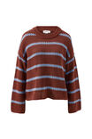 Lila Oversized Knit Crew, BURNT TOFFEE STRIPE - alternate image 2