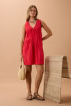 Eden Pintuck Mini Dress, HERITAGE RED - alternate image 5