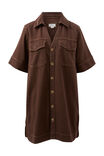 Relaxed Shirt Dress, CHOCOLATE - alternate image 2