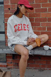 Isla Oversized Slouchy Crew, BUFF FIERY RED HERITAGE LOGO - alternate image 3