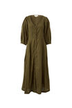 Sculptured Sleeve Midi Dress, DEEP OLIVE - alternate image 2