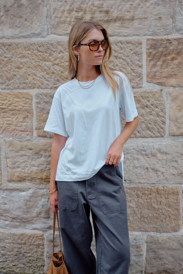 Stevie Slouchy Tee, WHITE