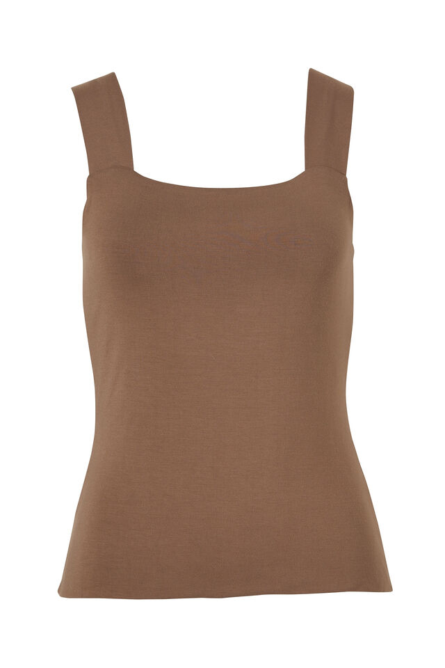 Double Layer Tank Top, TAUPE