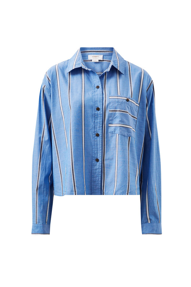 Heritage Shirt, OXFORD BLUE WHITE NAVY STRIPE