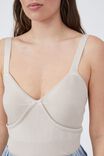 Knit Bralette In Lenzing Viscose Blend, OATMEAL - alternate image 4