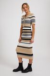 Striped Straight Dress In Organic Cotton, CAMELETTE STRIPE - alternate image 5