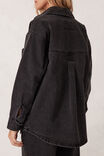 Bobbi Side Pocket Denim Shacket, WASHED BLACK - alternate image 3