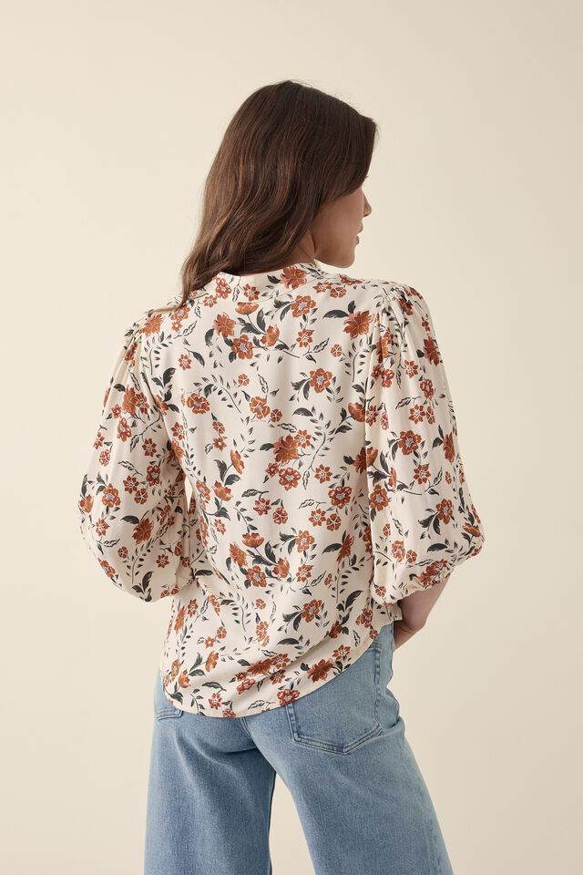 Collared Tunic In Lenzing™ Viscose, TRAILING FLORAL