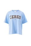 Stevie Slouchy Tee, POWDER BLUE/CHOCOLATE VARSITY - alternate image 2