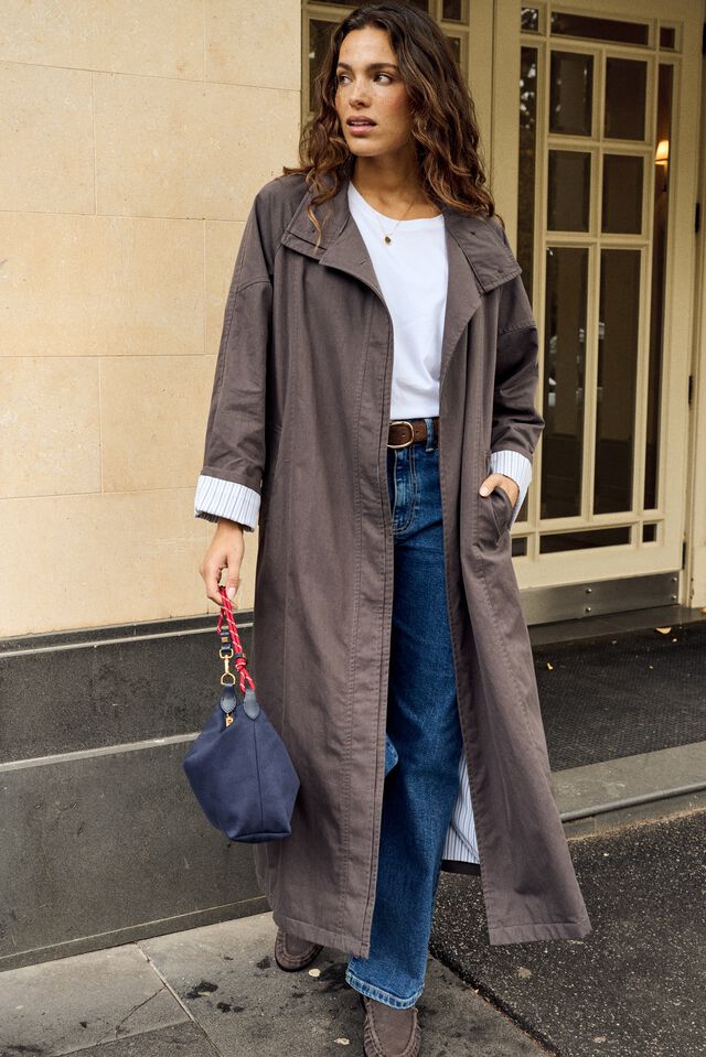 Rowan Longline Jacket, TOBACCO BROWN